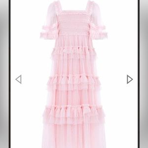 Needle & Thread peaches smocked ankle gown